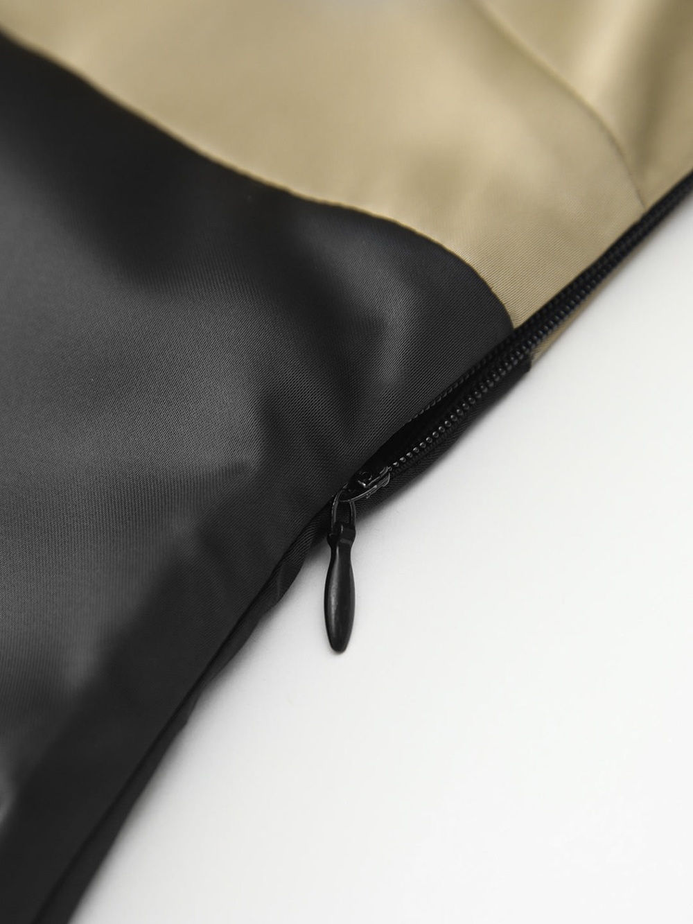 Commense Colorblock Slip Midi Dress Champagne Black Satin Minimalist Size L - Picture 4 of 5